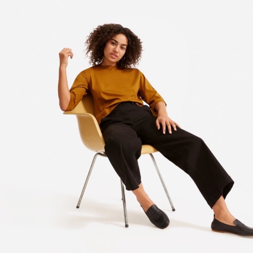 EVERLANE wide leg crop pant Black